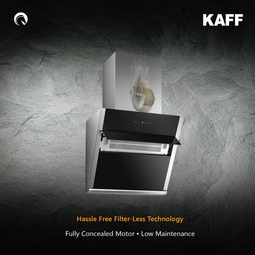 Kaff - MARBELLA 60 BLK - Black Tempered Glass - Hassle Free Filter-Less Technology - Chimney