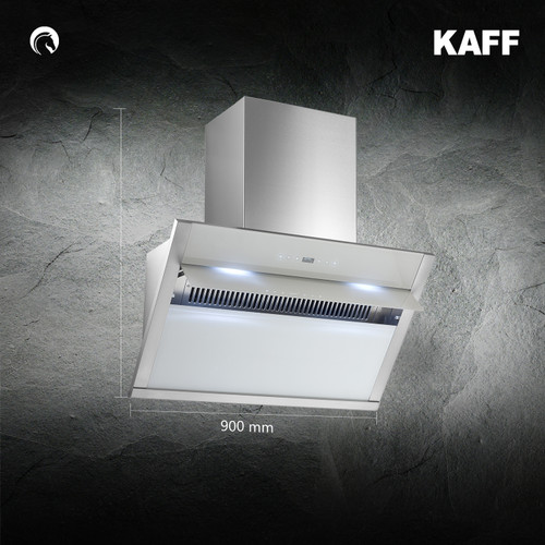 Kaff - MARBELLA 90 WHITE - White Tempered glass -  Filter-Less Technology - Chimney