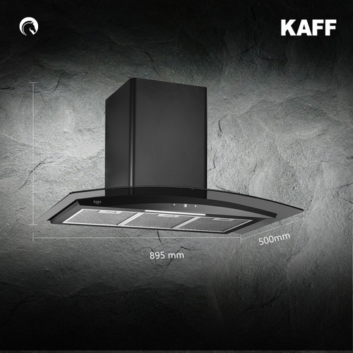 Kaff - VERTU DHC 90 - Matt Black - Dry Heat Auto Clean Technology - Chimney