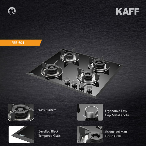 Kaff  Hobs - FBB 604  -  Four Full Brass Burner