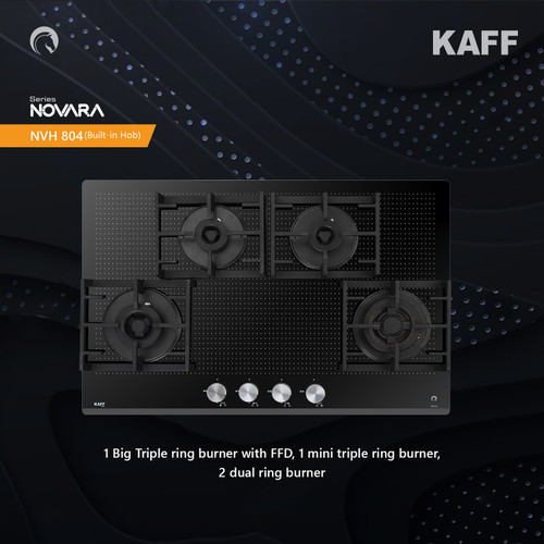 Kaff  Hobs -  NVH 804 - 4 Brass burners with Auto Electric Ignition