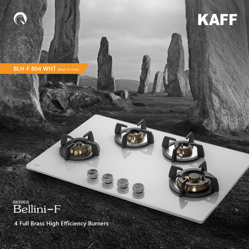 Kaff  Hobs  - BLH-F 804 WHT - 4 Full Brass High Efficiency Burners