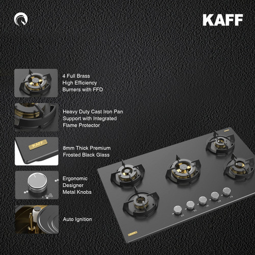 Kaff  Hobs -  MSM 865 - 5 Full Brass High Efficiency Burners with Flame Failure Device