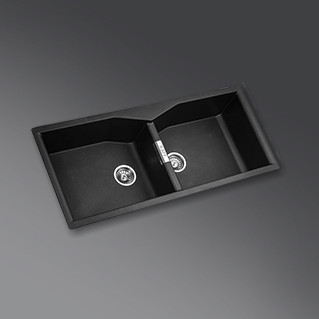 Kaff Sink -   KSG 45 DB BLK - Quartz (granite) - Double bowl