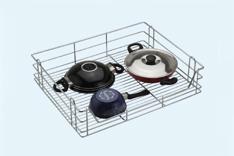 Essential Series - SS  Pullout Kitchen Basket with Channel - Budget Range