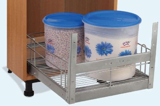 Essential Series - SS  Grain Trolley for Kitchen with Channel - Budget Range