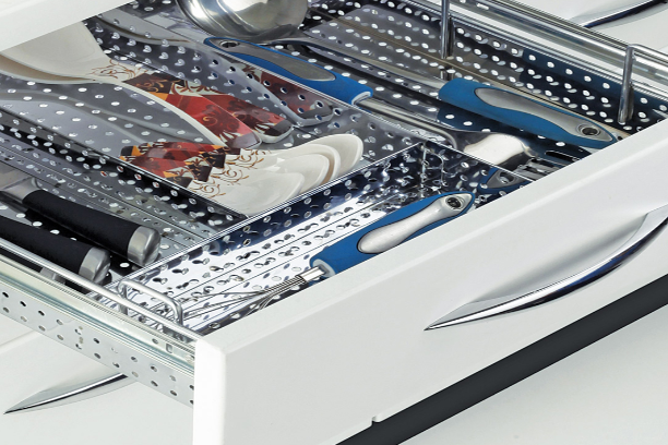 Essential Series - SS  Cutlery Kitchen Basket with Channel - Premium Range