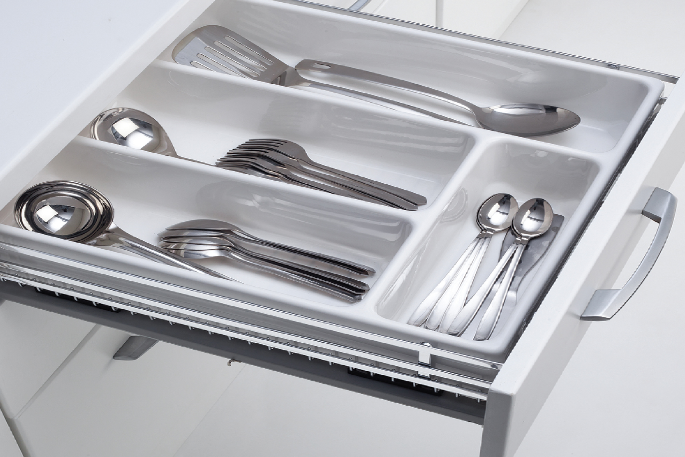 Elegance Series - SS  Cutlery Kitchen Basket with Channel - Standard Range