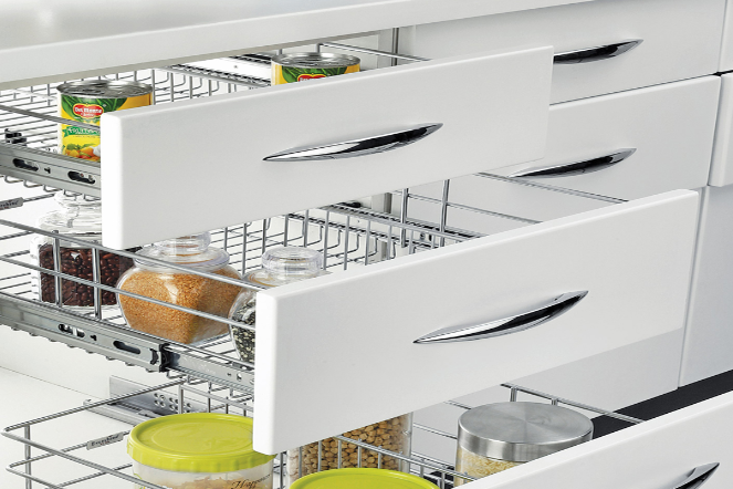 Essential Series - SS  Partition Kitchen Basket with Channel - Premium Range