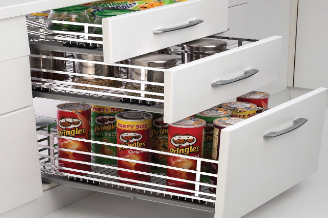 Elegance Series - SS  Partition Kitchen Basket with Channel - Standard Range