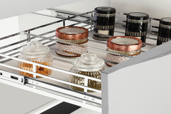 Elegance Series - SS  Partition Kitchen Basket with Channel - Premium Range